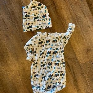 Kickee Pants NB Hat and Gown